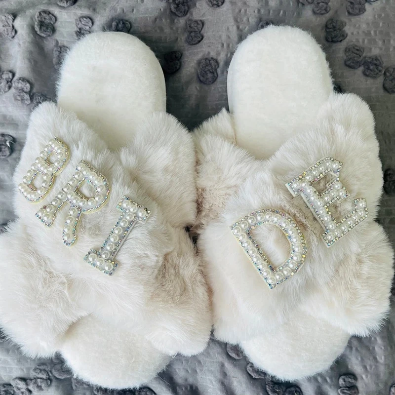 

Bride to Be Slippers fall winter Bridal Shower future Mrs Wedding Engagement Honeymoon trip Bachelorette Party decoration Gift