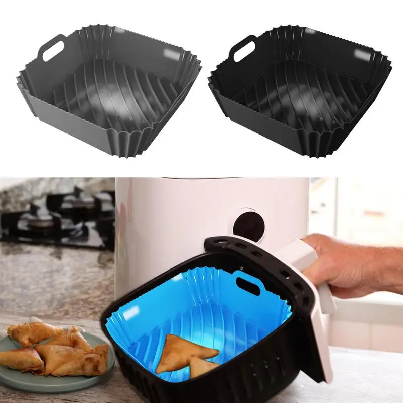 

Reusable Air Fryer Silicone Liners Non-Stick Airfryer Pot Liners Flammable Parchment Paper Oven Accessories Kitchen Baking Tray