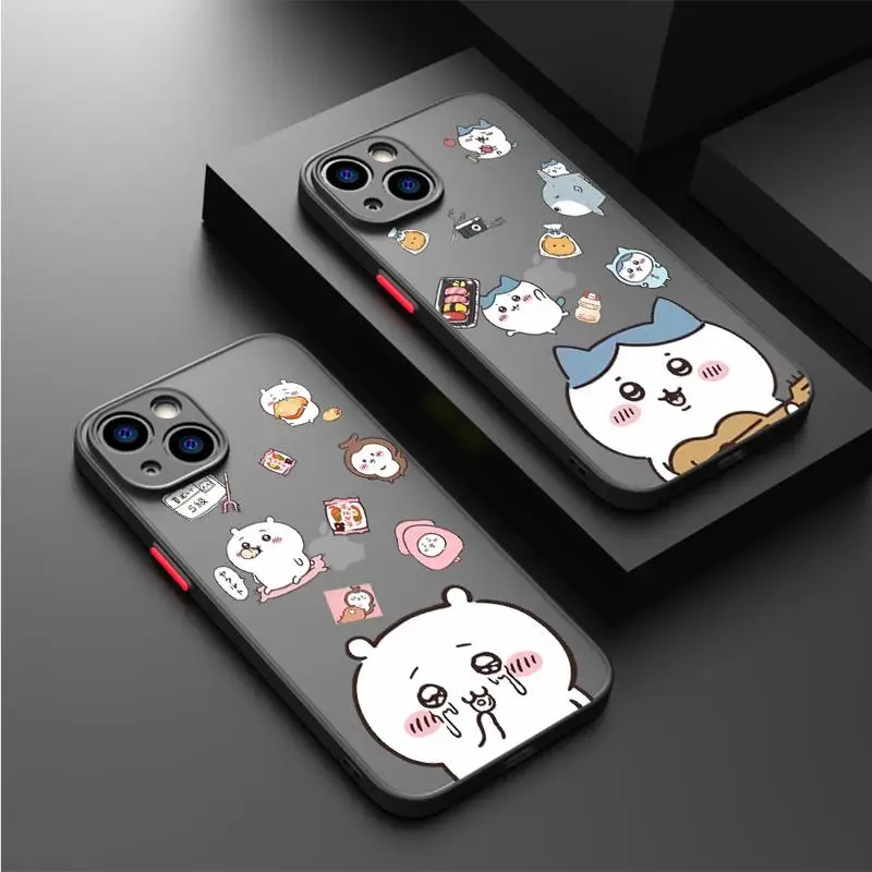 Чехол для телефона с японскими комиксами Chiikawas Матовый Жесткий iPhone 11 12 Mini 13 14 Pro 15