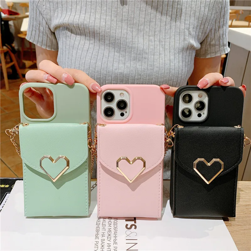 

New High Quslity Love Wallet Tpu Phone Case For Iphone 14 13 12 11 ProMax Pro Plus XsMax X Xs XR 8 7 Plus