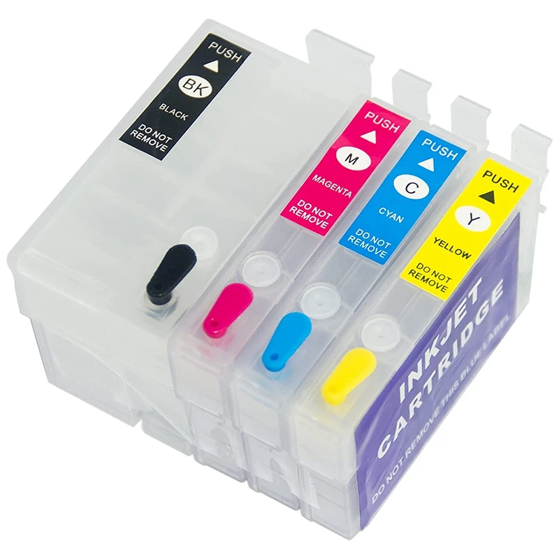 

Empty Refillable Ink Cartridges Compatible Replacement Ink Cartridges For WF-3620 3640 7610 Ink Cartridges, 4 Pack