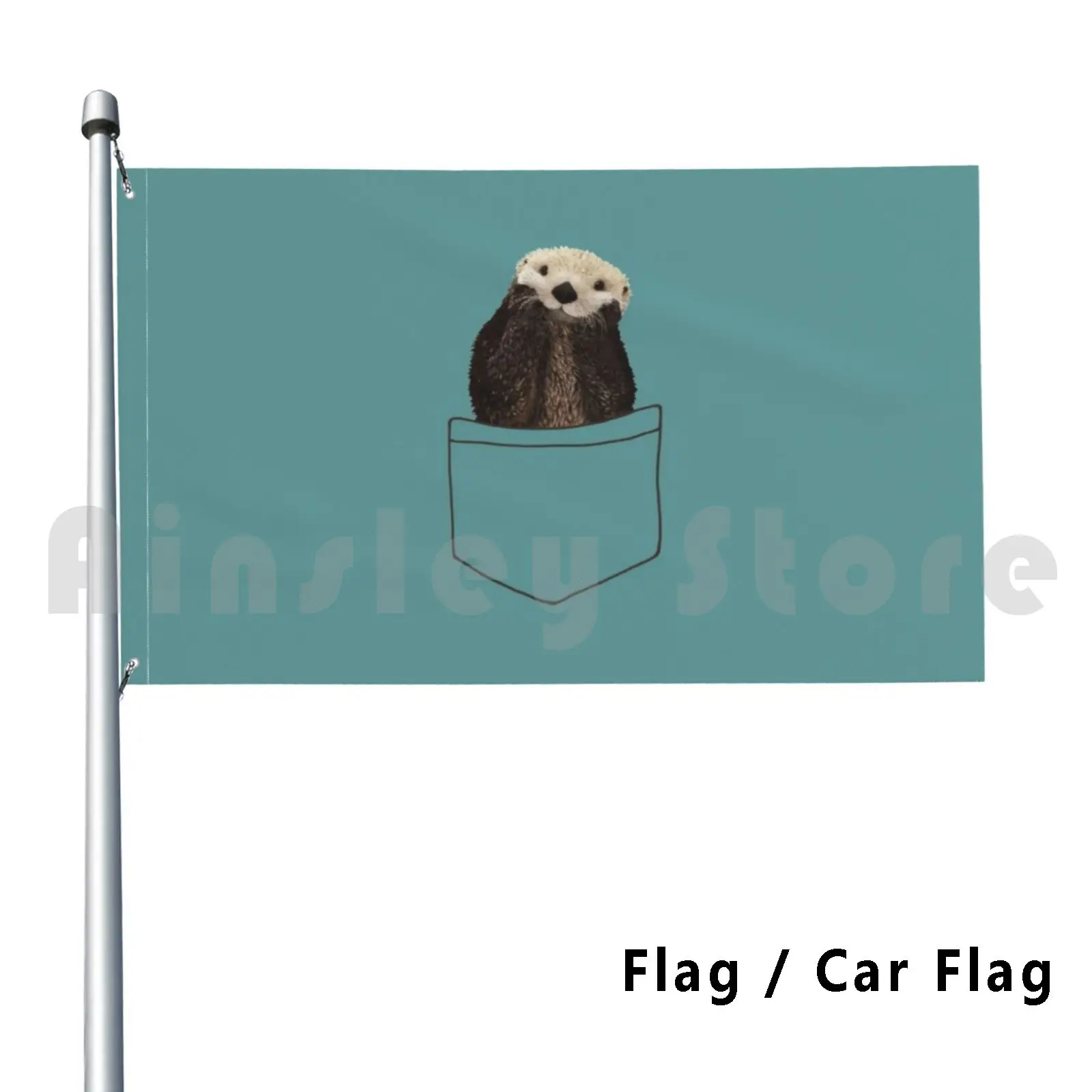 Получил выдру в моем кармане бирюзовый флаг для украшения на открытом воздухе