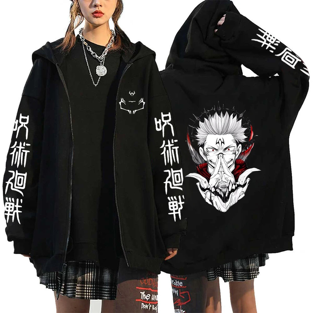 

Japanese Anime Jujutsu Kaisen Sweater Gojo Satoru Sweatshirts Gothic Women's Hoodies Fall Winter Hip Hop Streetwear Sweatshirts