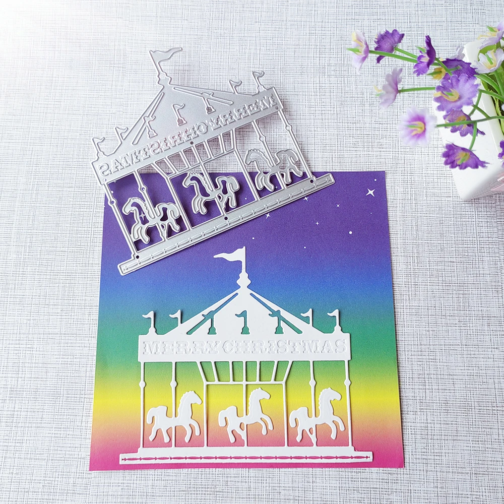 

New Christmas carousel cutting dies scrapbook decoration embossed photo album decoration card making DIY crafts