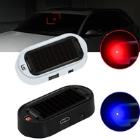 car led solar powered fake security light simulated dummy alarm wireless warning anti theft caution lamp flashing imitation2pcs