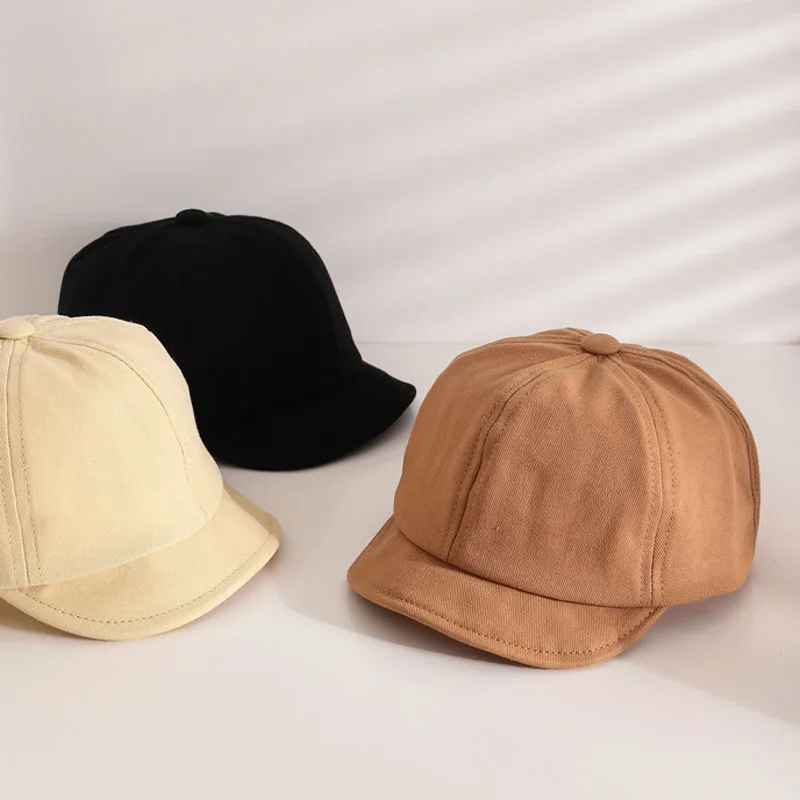 

Summer Newborn Baby Girl Boy Sun Hat Cotton Beret Hat Solid Snapback Baseball Cap Baby Hats Bucket Caps