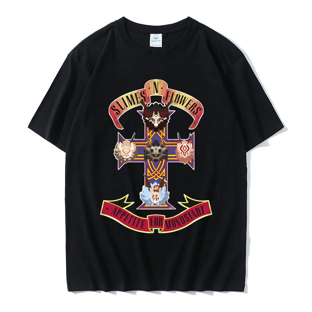 

Футболка с японскими играми аниме геншин и аниме, кавайная футболка Ху Тао с графическим принтом манги, футболка Xiao Genshin, Женская Повседневн...