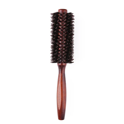 Парикмахерская расческа с кудрявыми волосами, инструмент с деревянной ручкой, щетка с кабаном