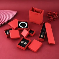 fashion red spongy jewelry box jewelry box earring bracelet necklace ring pendant box display gift packaging