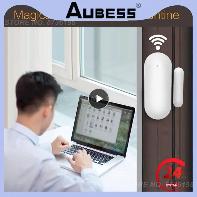 

Magnetic Sensor 24-hour Monitoring Tuya Smart Door Open Closed Alarn Wifi 30m Door Window Detectors App Control Smart Life