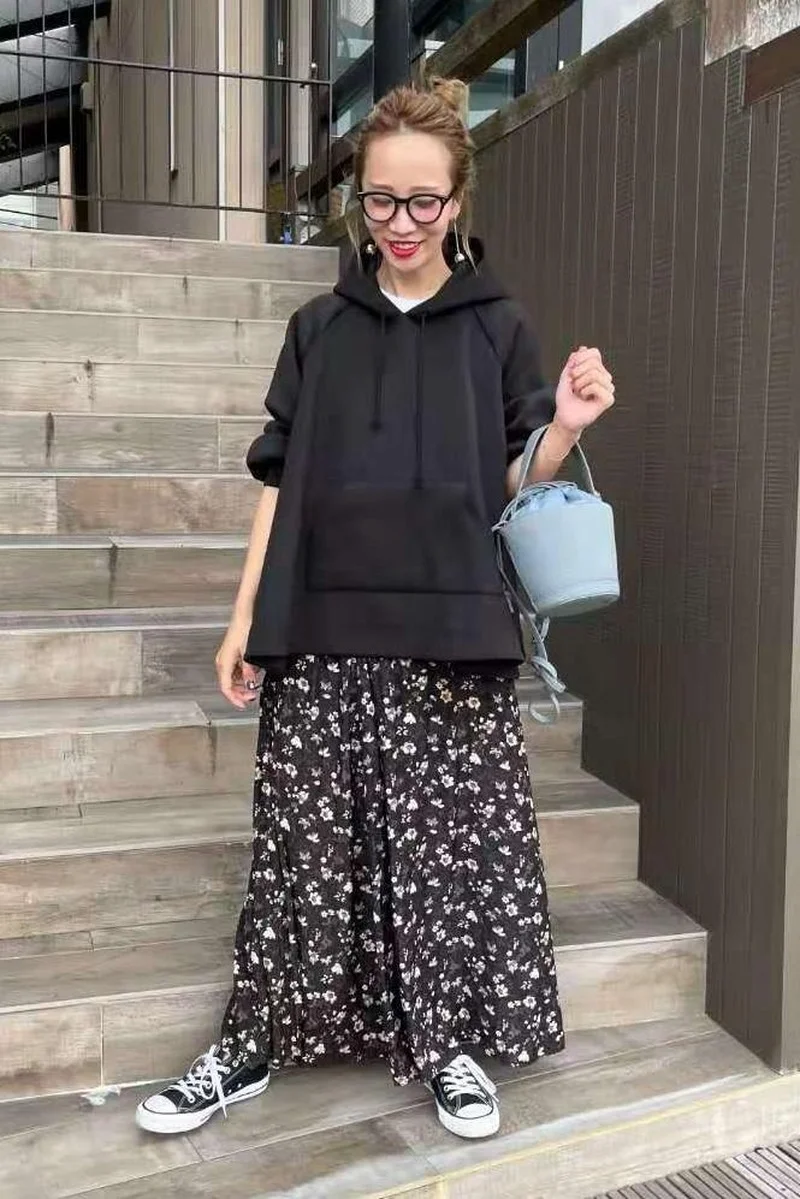 Толстовки женские топы Модный весенне-осенний пуловер с капюшоном свободный