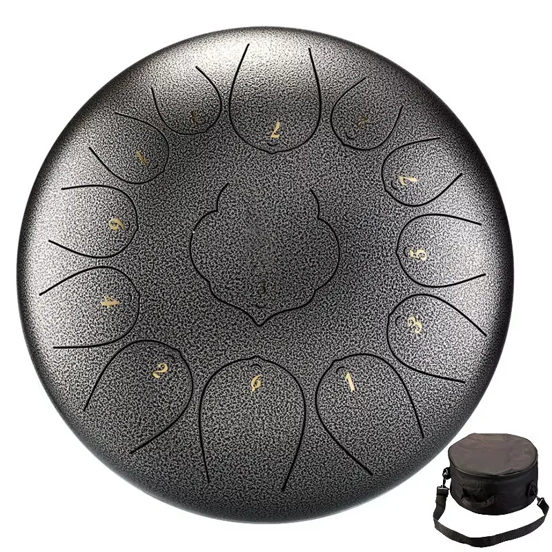 Hluru 11 13 нот Музыкальный барабан Глюкофон Стальной для языка 12 дюймов C/D Тон