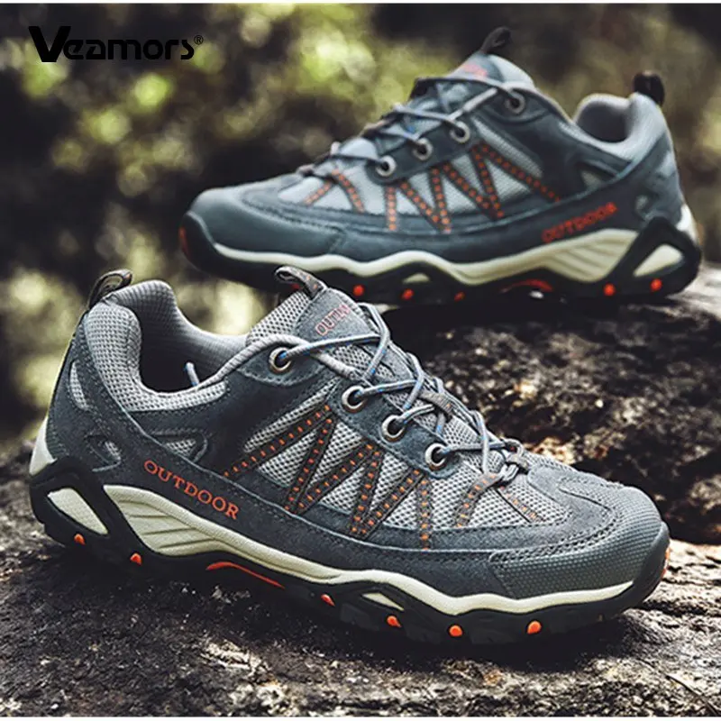 JIEMIAO High Quality Non-Slip Men and Women Hiking Shoes Mesh Breathable Tactical Climbing Trekking Shoes Unisex Outdoor Sneaker