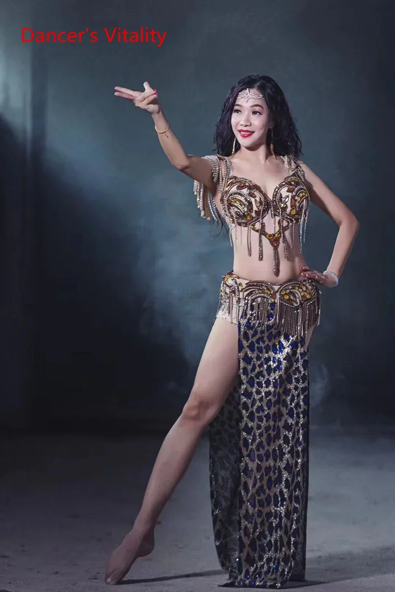 Новый комплект одежды для танца живота ожерелья танцев Senior Stones бюстгальтер +