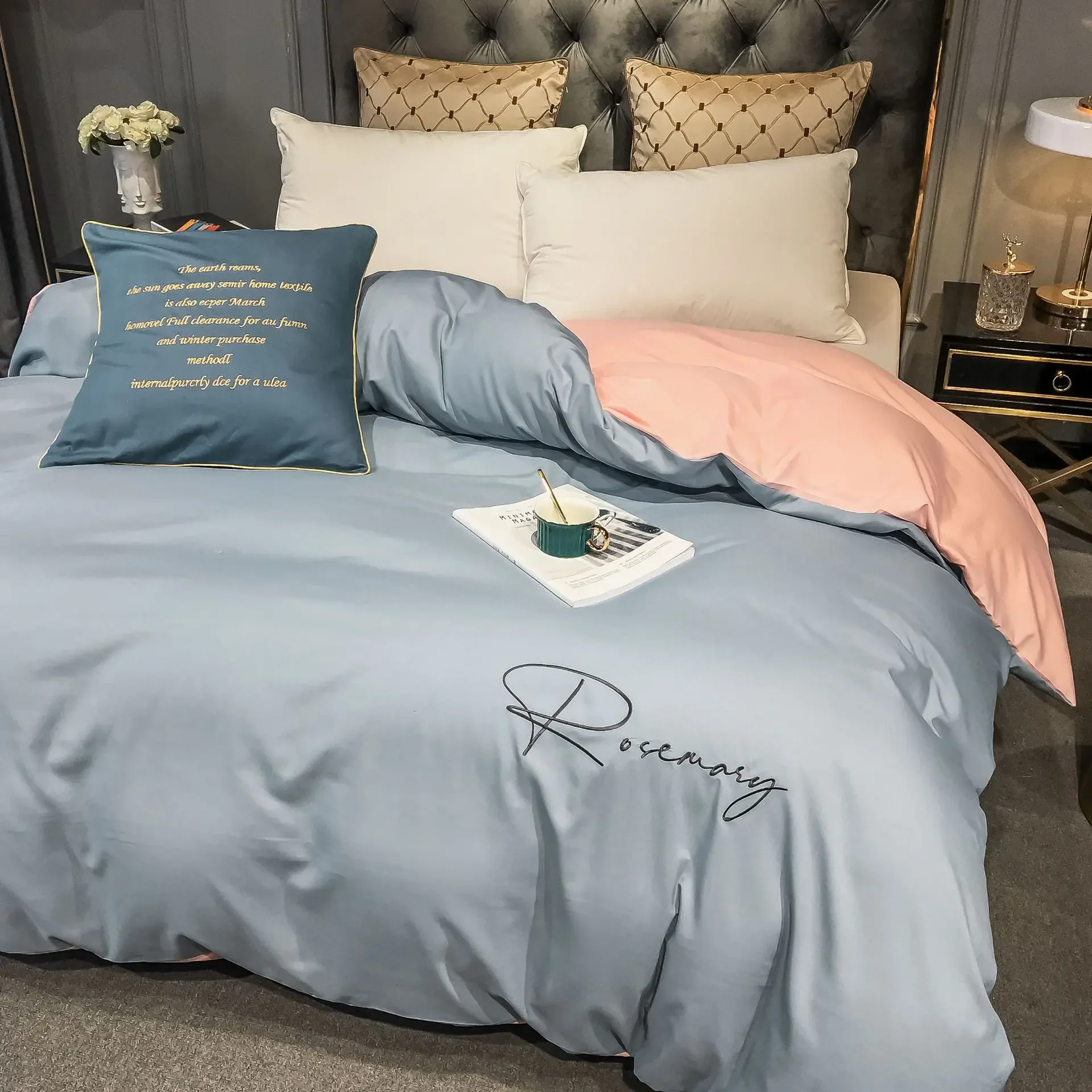 Пододеяльник однотонный с вышивкой для мужчин 150*200 см 200*230