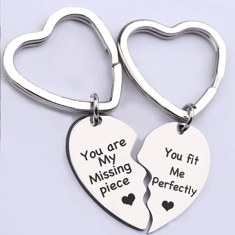 

You Are My Missing Piece Fit Me Perfectly Puzzle Keychain Keyring Stainless Steel Jewelry Accessories Pendant Gifts Fashion