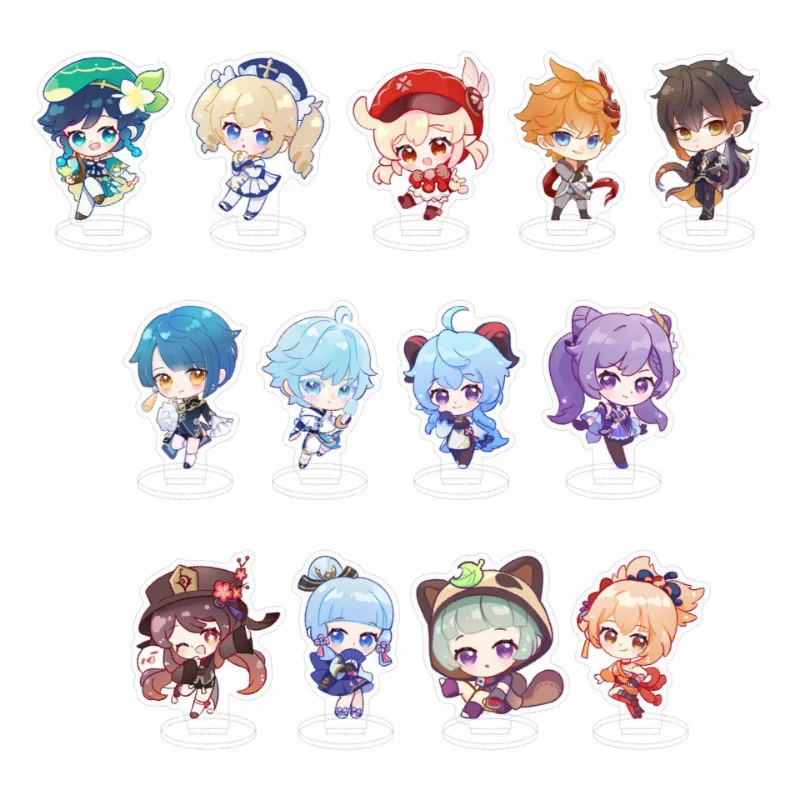 

Genshin Impact Anime Figure Cartoon Hu Tao Keqing Toy Figures Woman Action Figure Stand Figurine Model Doll Toys Acrylic Gift
