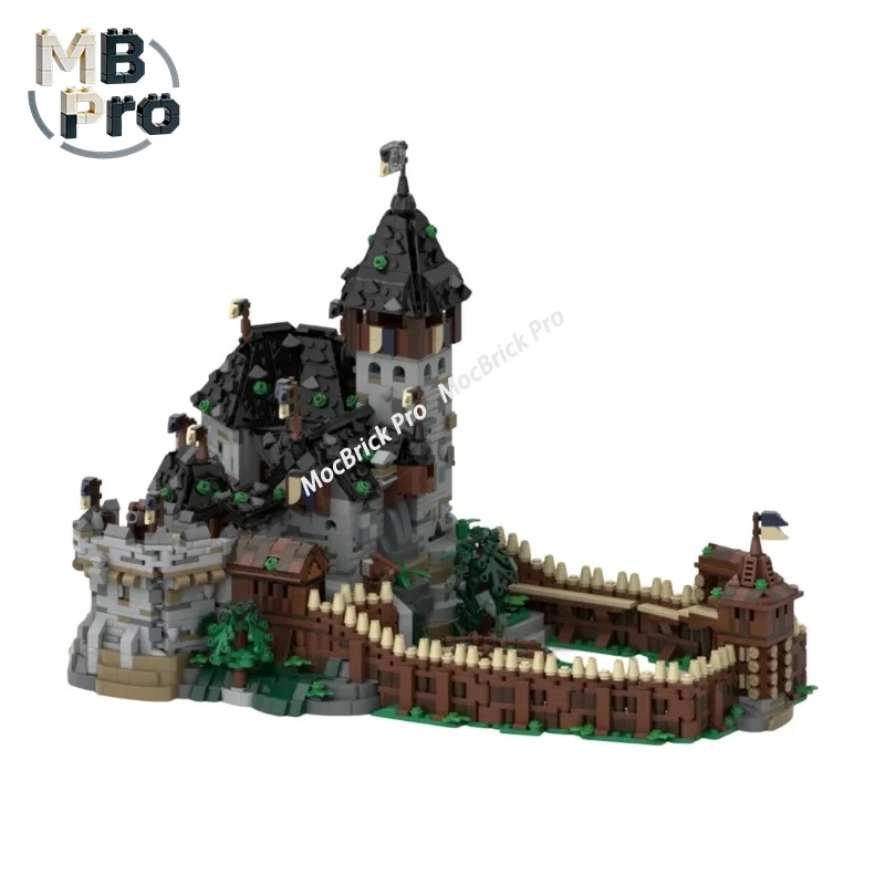Фото Конструктор MOC: Исторический мини-замок, резиденция герцога Мартина, крепость Блаустайн, благородная резиденция, сборные кирпичи, декор, подарок №3