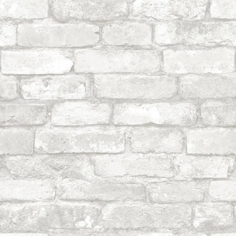 

Grey and White Brick Peel & Stick Wallpaper