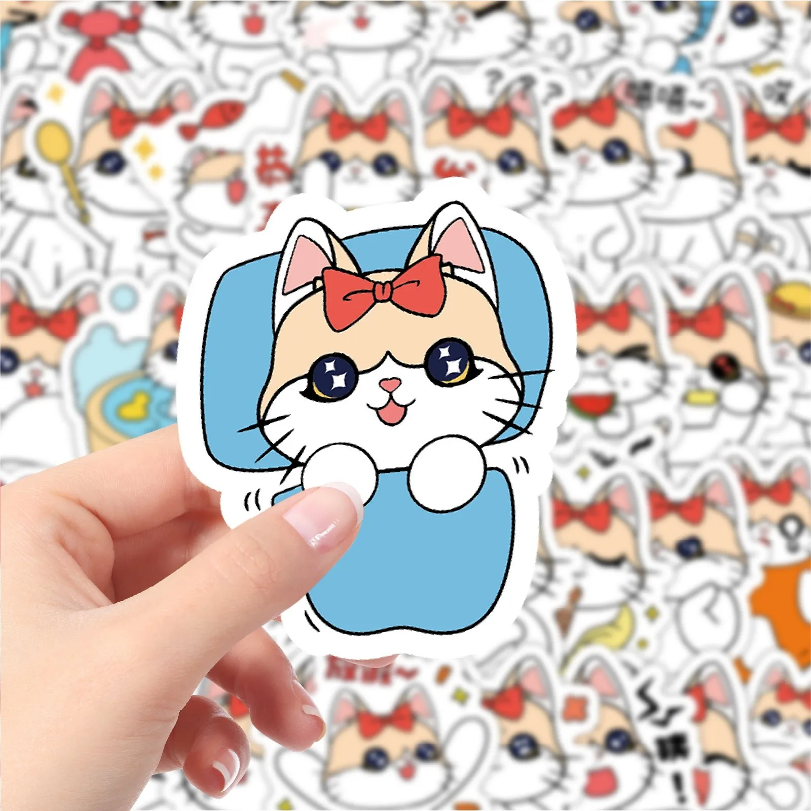 60 pieces of Kawaii Cat sticker vinyl waterproof sticker for Loptop ...