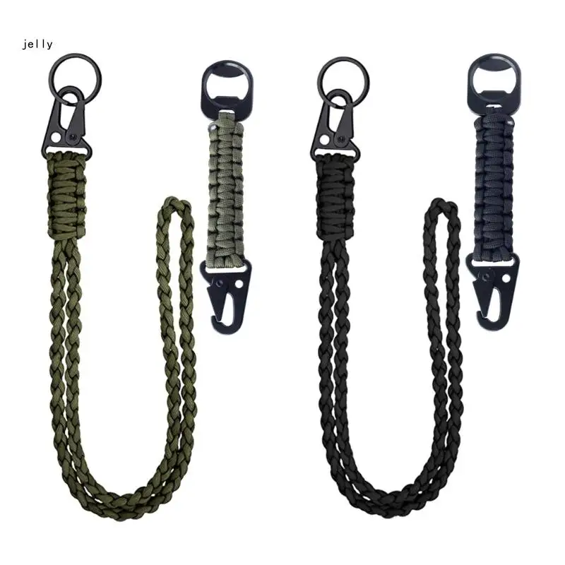 

448C 2 PCS Umbrellas Rope Braided Lanyard Keyring Camping Paracord Keychain Tools