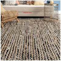 jute rug handmade braided cotton reversible rug rustic look rug and carpets for home living room carpet bedroom decor