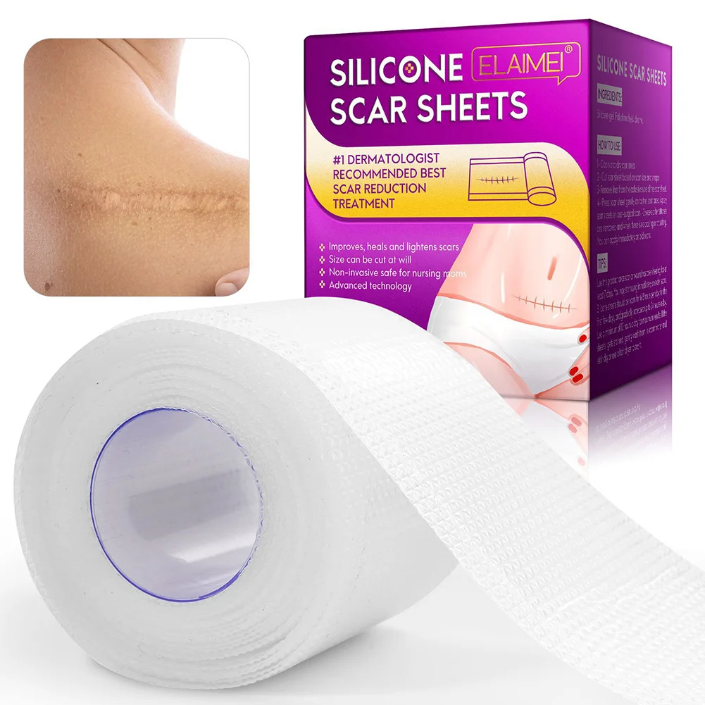 

Silicone Scar Sheets Reusable Scar Removal Tape Roll For Acne Burns Surgical Scar Skin Repair Scar Repair Treatment Strips