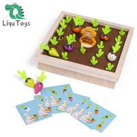 liqu montessori toys wooden carrot farm growing harvest toy for toddler color memory sorting radish planting games