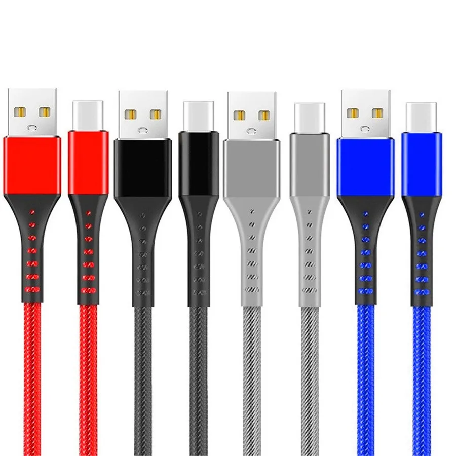 

Кабель для быстрой зарядки 3A, Type c, USB-C, плотные плетеные кабели Micro USb, 1 м, 3 фута, для Samsung S6, s7 edge, note 10, s10, s20, htc, lg, xiaomi