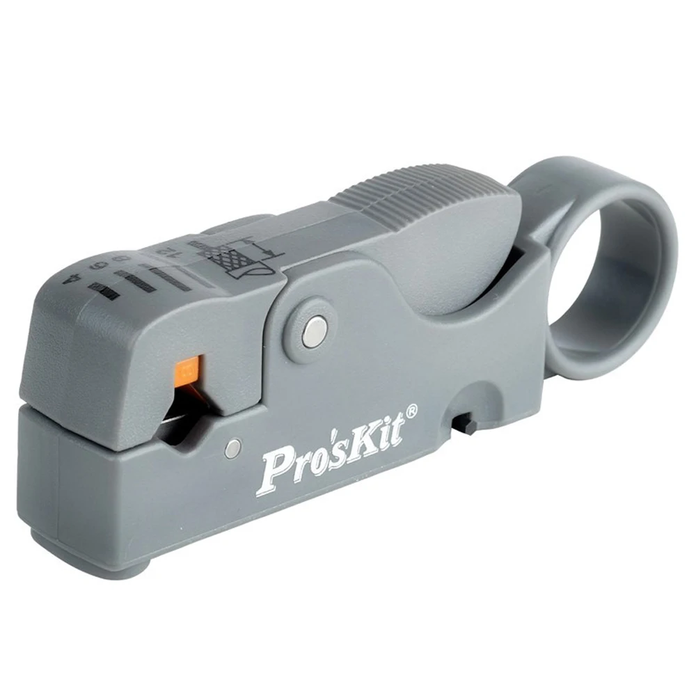 

Многофункциональный инструмент для зачистки проводов Pro'sKit 6PK-332, кабельные резаки с регулируемым расстоянием, коаксиальные плоскогубцы для зачистки, поворотные двойные лезвия