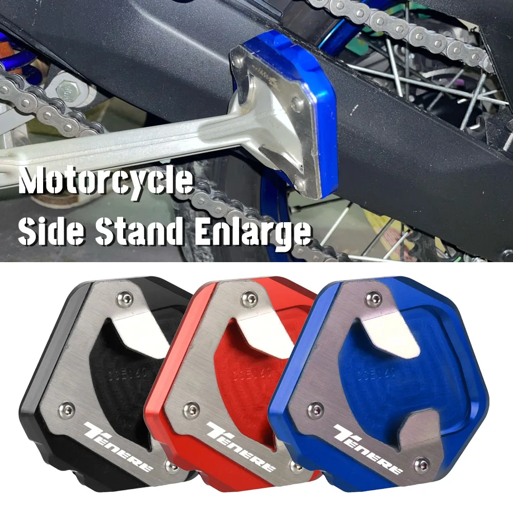 

2023 Motorcycle 2019 2020 2021 For Yamaha Tenere 700 Tenere700 Aluminum Foot Enlarger Foot Side Stand Extension Plate with logo
