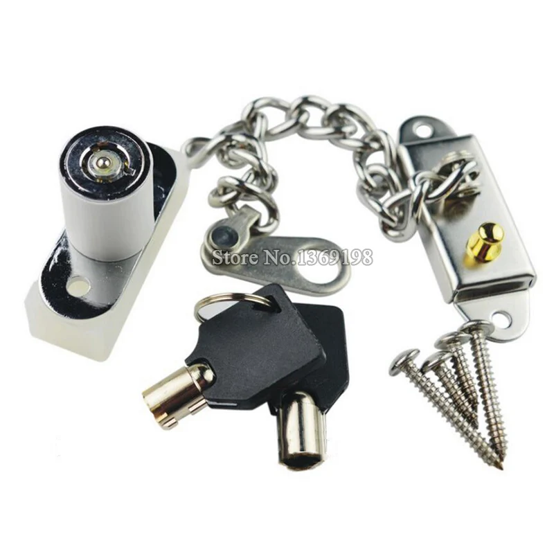 

Brand New 2PCS Stainless Steel Door Chain Locks Security Anti-theft Swing Gate Window Latch Lock