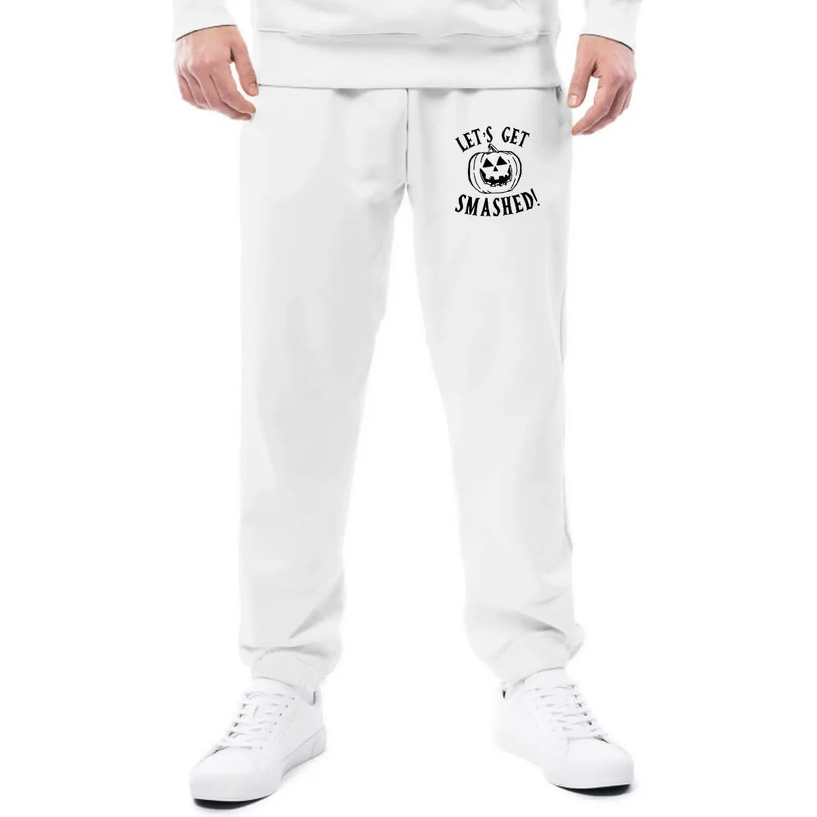 

Брюки-джоггеры на Хэллоуин Let Get порванные мужские брюки с тыквой уличная мода весенние Классические графические спортивные брюки размера п...