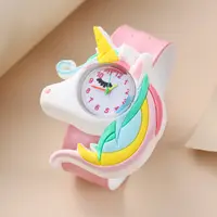 Baby Watch 3D Cartoon Kids Birthday Gift Old Girl Boy Children Study Time Toy Watch Clock Free Spare Battery 5