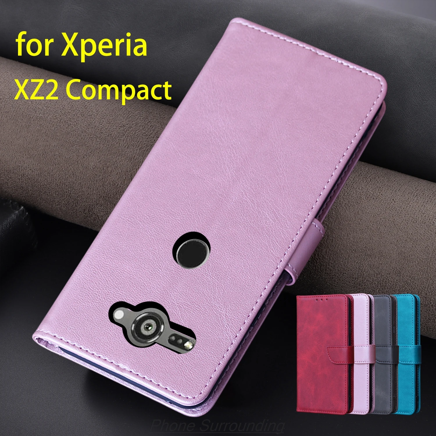 Чехол-кошелек с откидной крышкой из искусственной кожи для Sony Xperia XZ2 компактный