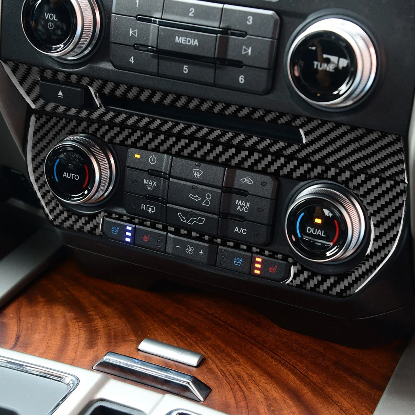 Для Ford F150 Raptor 2015-2020 углеродное волокно внутренняя центральная консоль приборная