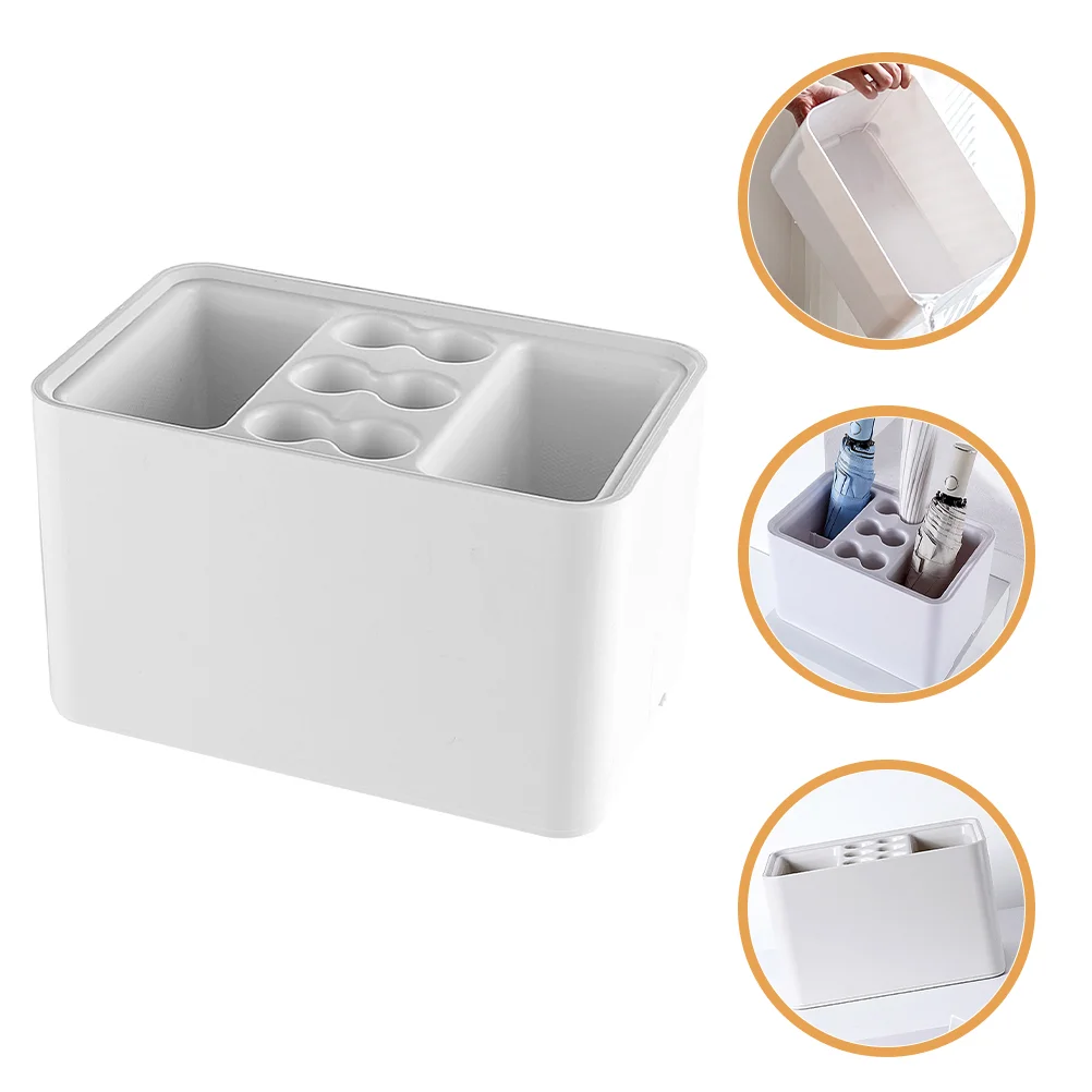 

Umbrella Storage Bucket Desk Top Organizer Shelf Rack Drain Box Holder Entryway Plastic Draining Office Stand