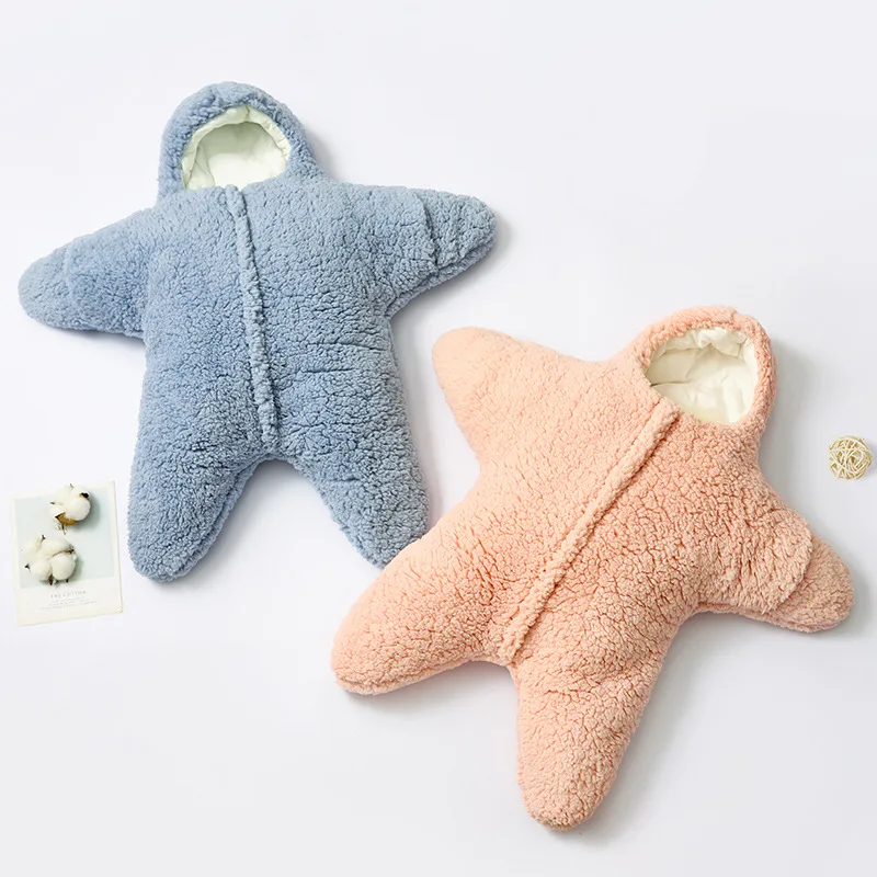 Soft Newborn Baby Wrap Blankets Starfish Shaped Newborn Sleepsack Cotton thicken Cocoon for Baby Newborn Essentials