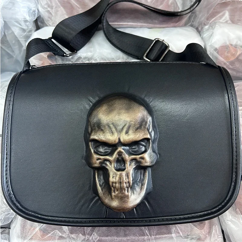 Сумка через плечо с 3D черепом мужская сумка мужские сумки в стиле рок квадратная
