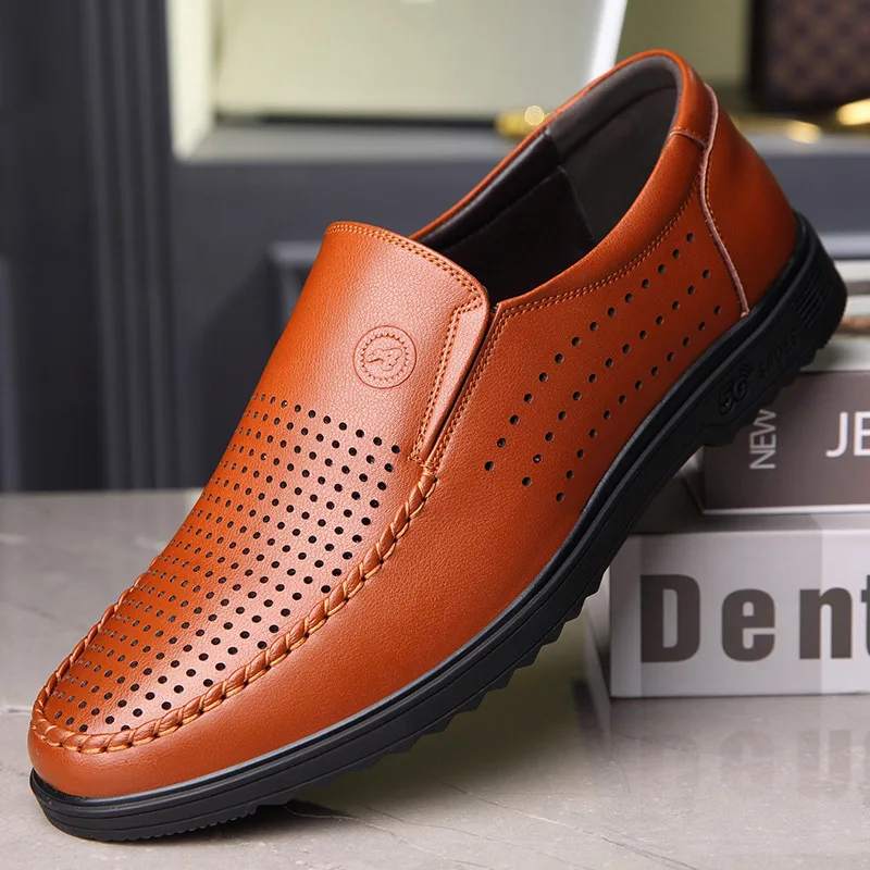 

Men's Cowhide Business Casual Leather Shoes Soft Soles Breathable Non-slip Driving Shoes for Men Fashion Zapatos Loafers Male