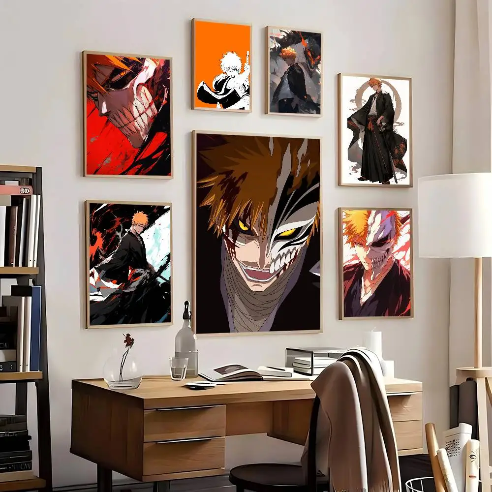 Фото Куросаки Ичиго аниме B-Bleach постер настенное искусство домашний декор декор комнаты цифровая живопись гостиная ресторан кухня искусство №5