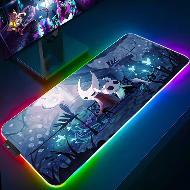 

Mouse Mats H-Hollow Knight Gamer Cabinet Desk Mat Gaming Accessories Mousepad Rgb Keyboard Pad Pc Xxl Anime Carpet Large Speed
