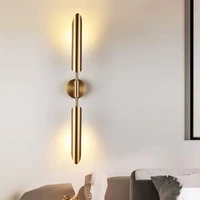 nordic luxury copper wall lamps up and down led lamp for high gradebedroom bedside living room loft aisle indoor decoration