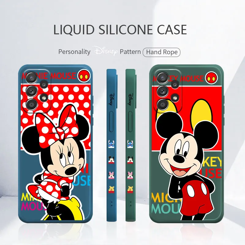 

Pink Original Cell Soft Disney Mickey Minnie Posture Liquid Funda Case for Samsung Galaxy A52 A12 A51 A21s A71 4G 5G A32 F12