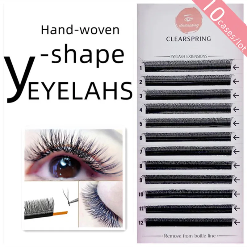 

0.07mmD 8-14mm Mix YY Natural Flowering Mesh Y Weaving Eyelash 0.07 Graft Eyelashes Silk Planting False Eyelash makeup