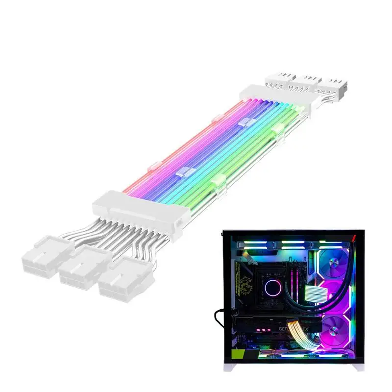 

RGB Cable Extension Kit PC ARGB Extension Cable PC Internal Components With Light Effect For Computer Modification Playing Games