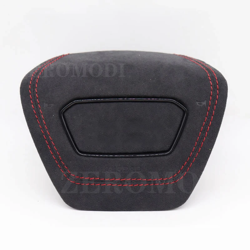 

For Audi A6 A7 A8 Sharp Style Alcantara Genuine Leather Wrapped Car Steering Wheel Horn Cover Center Speaker Panel Cap OEM Part