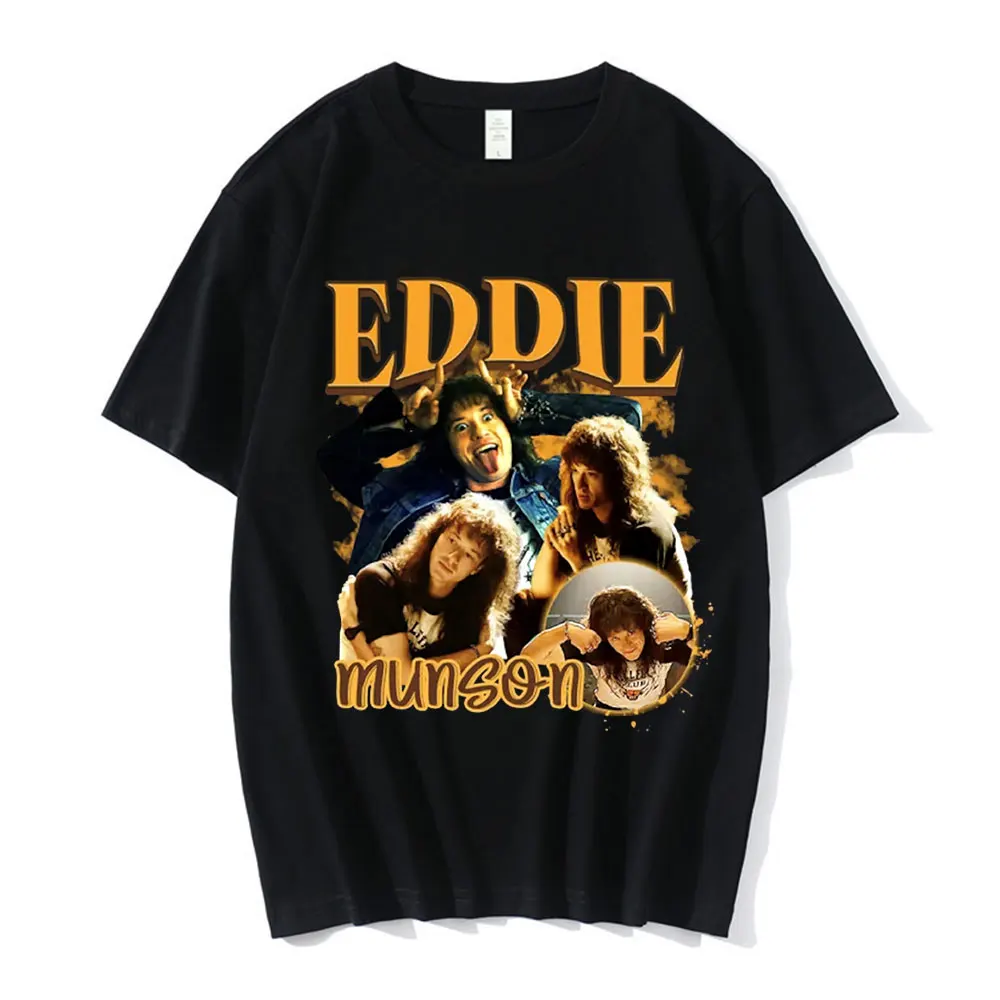 

Stranger Things 4 Eddie Munson Graphics T Shirt Men Women Fashion Hip Hop T-shirts Vintage Harajuku T-shirt Unisex Streetwear