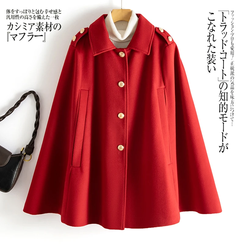 

Шерстяные накидки, пальто, облегающее модное офисное женское однобортное осенне-зимнее пальто, пончо с карманами, черное пальто