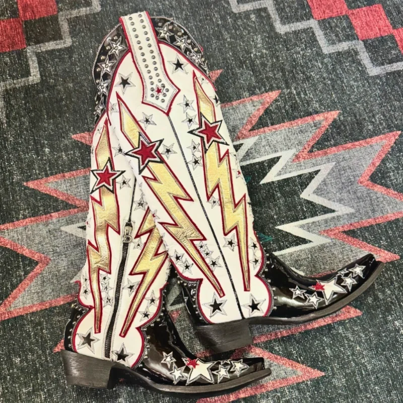 Женские высокие Ковбойские Сапоги до колена в западном стиле женские